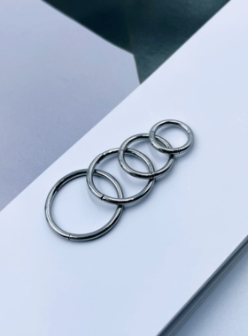 G23钛合金耳环耳圈线圈闭口环鼻环养耳洞安全防过敏卡扣式