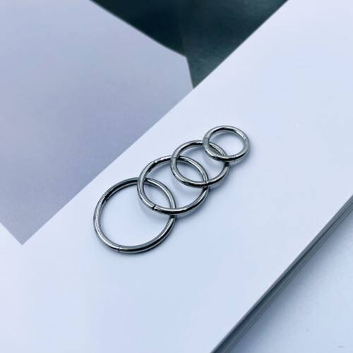 G23钛合金耳环耳圈线圈闭口环鼻环养耳洞安全防过敏卡扣式