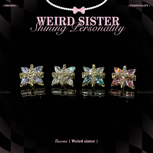 WEIRD SISTER小鹿同款十字星链钛合金0.9牙耳钉内螺纹耳骨钉防敏