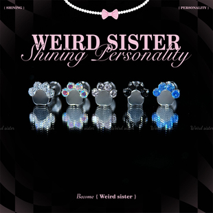 F136钛合金锆石猫爪耳钉植入级耳垂钉养耳洞防过敏耳蜗钉耳骨钉