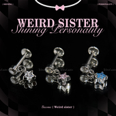 F136钛合金小星星锆石吊坠耳钉耳骨钉内螺纹平底防过敏甜美