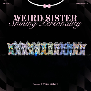 F136钛合金爆闪极光炫彩蝴蝶耳钉耳骨钉耳蜗钉平底拧螺丝防过敏女