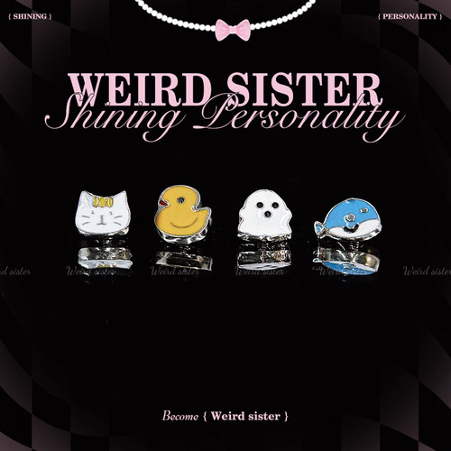 WEIRD SISTER可爱卡通钛合金耳钉0.9牙内螺纹耳骨钉免摘防过敏