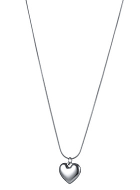 钛钢不掉色简约爱心蛇骨项链女轻奢小众设计感百搭心形吊坠锁骨链