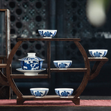 Hand the blue and white porcelain jingdezhen ceramic tea set suit household kung fu tea tea, tea cups of a complete set of POTS