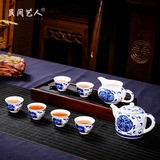 Jingdezhen hand - made porcelain tea set gift box set a pot of tea for 2 2 two cups of kung fu tea simple ceramic
