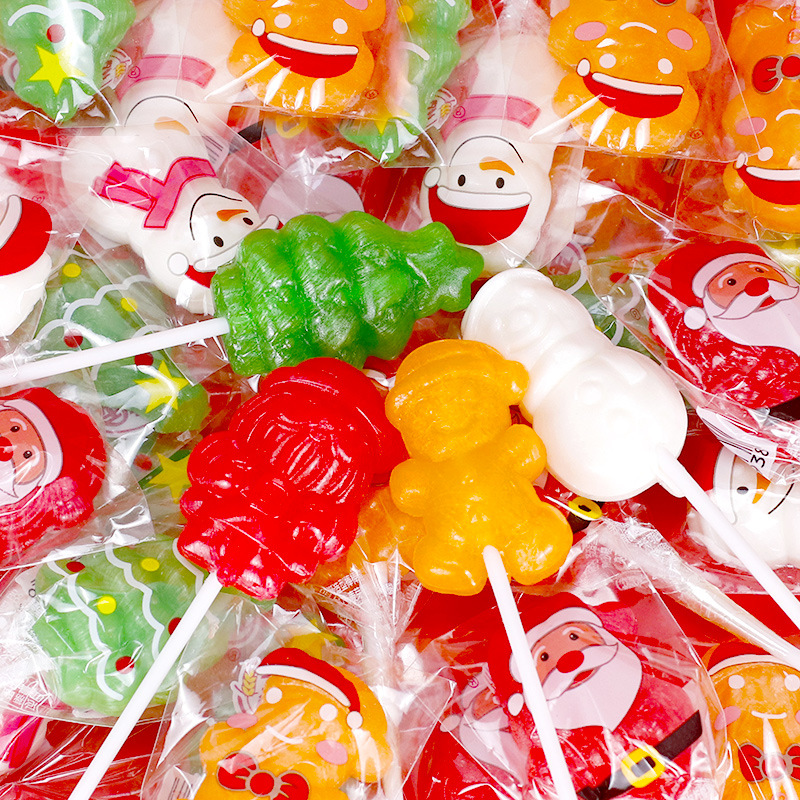圣诞节糖果可爱创意圣诞卡通硬糖棒棒糖散装网红儿童零食礼物盒装