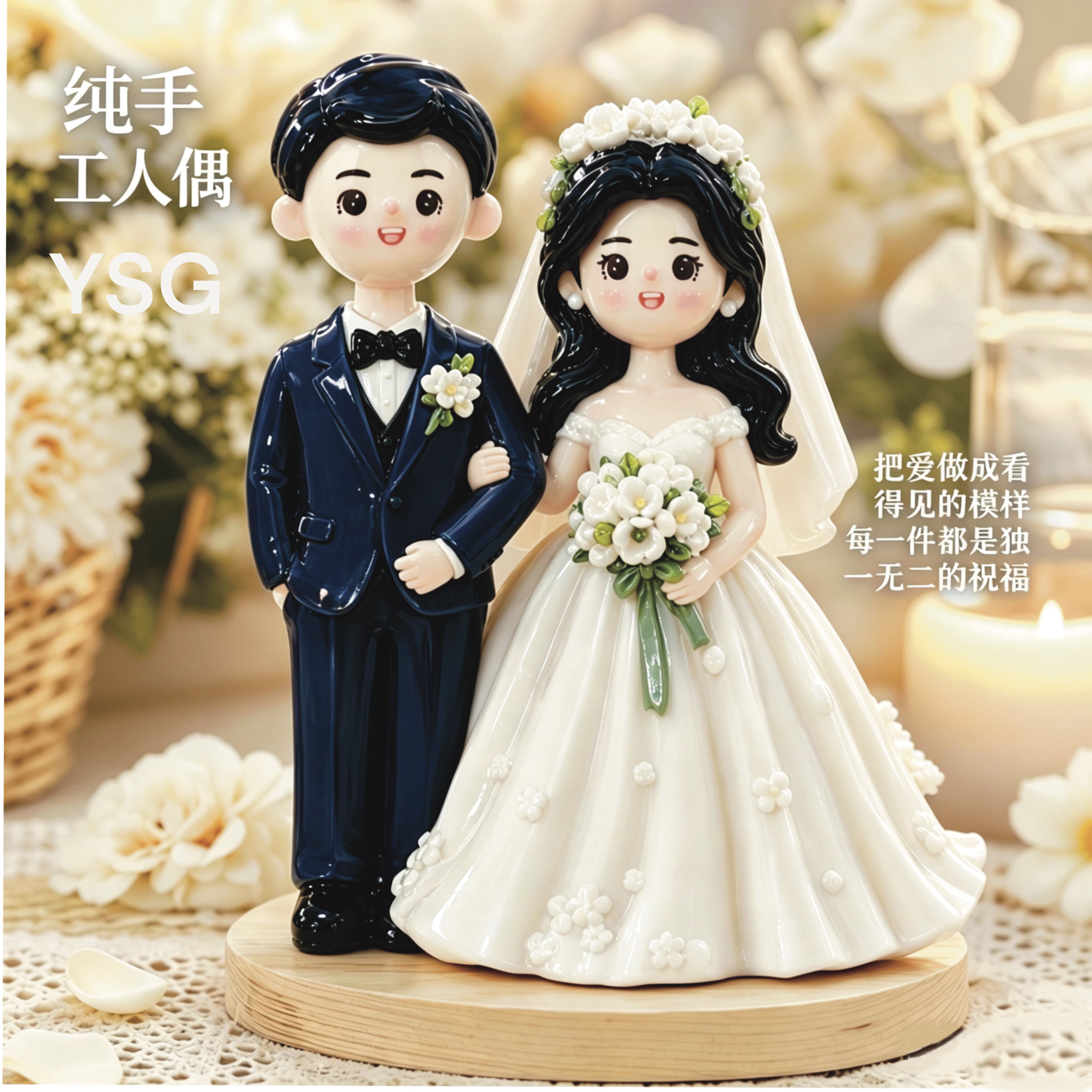Q版软陶人偶摆件礼物定制生日礼品结婚礼物DIY小红书