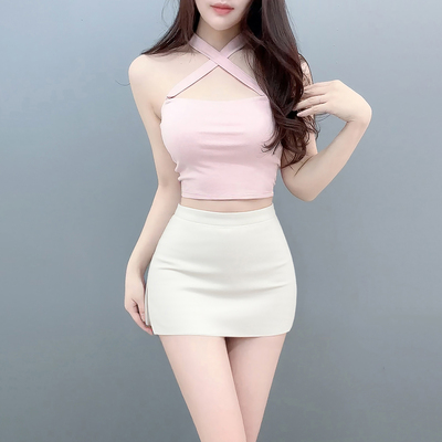 女夏季通勤显瘦包臀侧开叉短裙裤