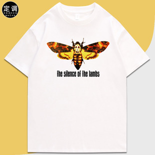 The Silence Of The Lambs 沉默的羔羊电影飞蛾骷髅短袖T恤夏