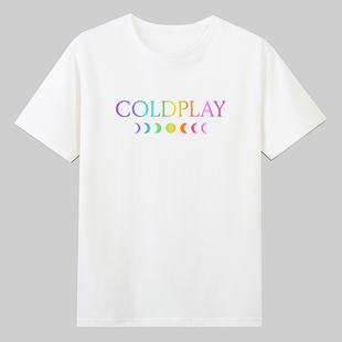 月相ColdPlay酷玩乐队moon美国摇滚音乐t恤夏季纯棉短袖男女童潮