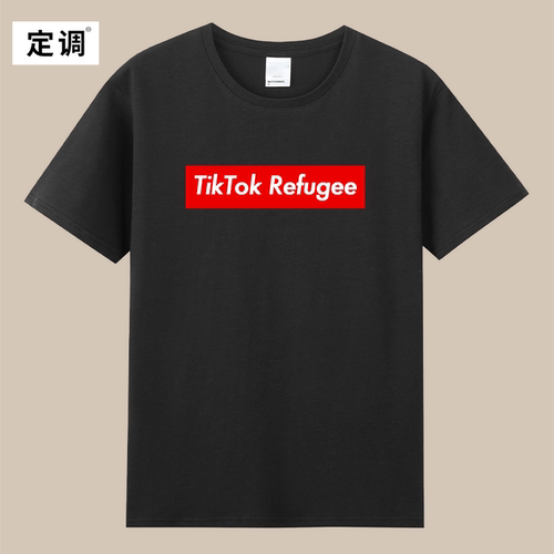 TT Refugee洋抖难民欧美字母趣味文字纯棉短袖t恤宽松衣服潮