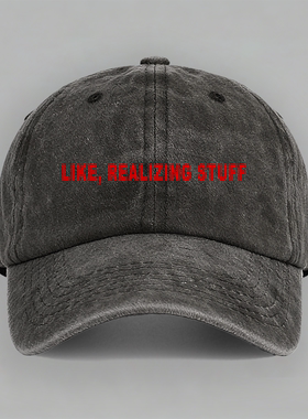 LIKE realizing stuff 欧美潮流印字母纯棉棒球帽防晒鸭舌帽子男