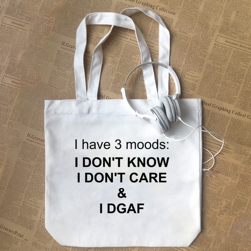 DGAF美式字母印花趣味个性创意I HAVE 3 MOODS 帆布包手提袋