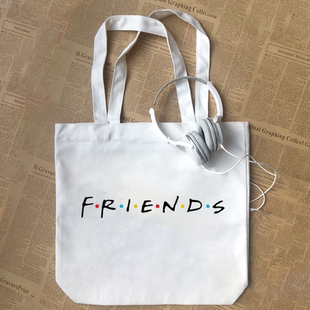 FRIENDS 经典美剧老友记六人行同名纪念英文纯棉帆布包手提袋