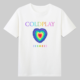 ColdPlay酷玩乐队moon music专辑音乐演唱会粉丝应援短袖上衣t恤