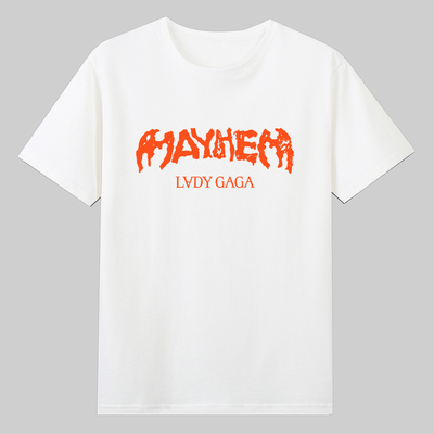 MAYHEM专辑字母夏季欧美ladygaga演唱会衣服纯棉短半袖T恤夏季