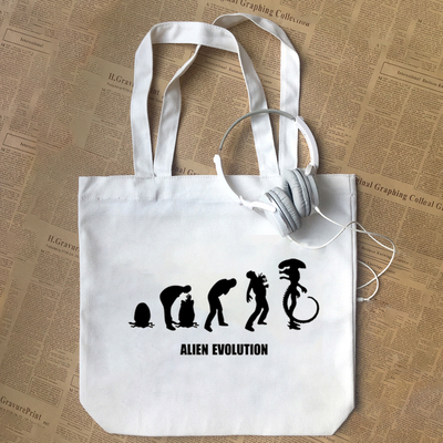 ALIEN EVOLUTION外星异形进化论有趣味搞怪电影纯棉帆布包手提袋
