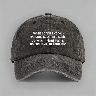 FANTA字母fantastic英文梗alcohol有趣味alcohic恶搞棒球鸭舌帽子