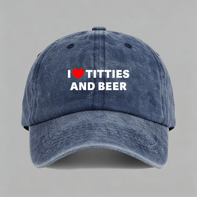 I love Titties And Beer印字恶搞趣味字母棒球帽鸭舌帽子