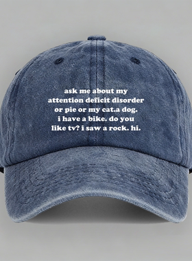 attention deficit disorder 注意缺陷障碍字母棉棒球帽鸭舌帽子
