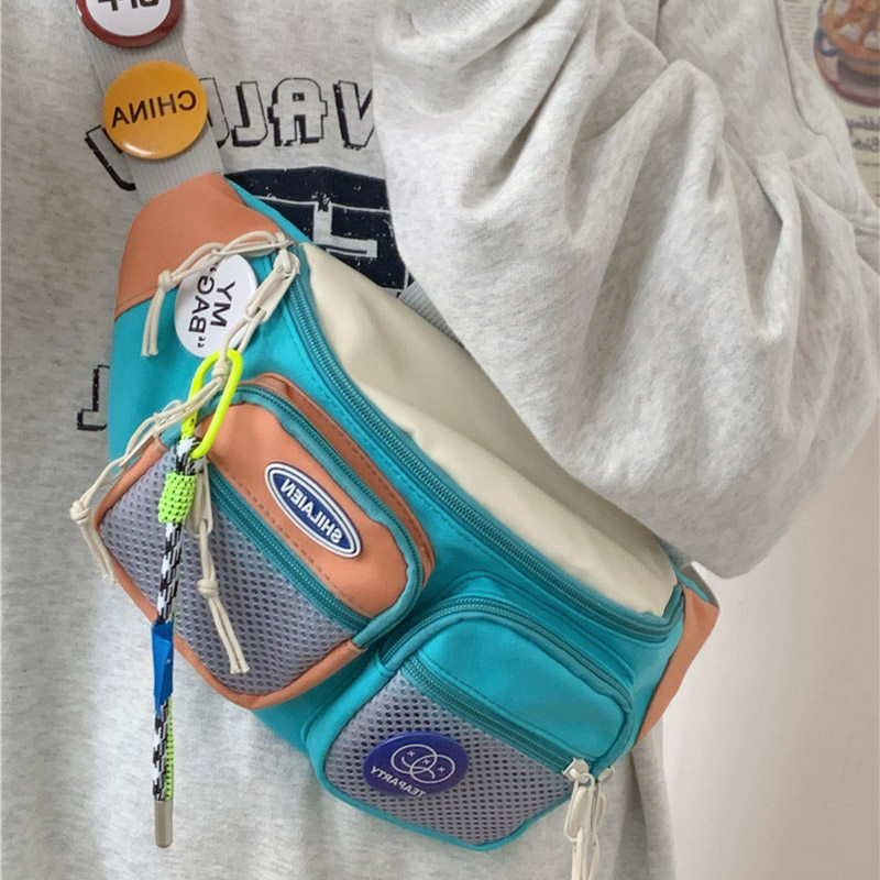 运动胸包男2024新款设计感小众百搭工装多功能斜挎包骑行帆布腰包,箱包皮具/热销女包/男包,胸包,淘宝优惠券,粉丝福利购,淘宝优惠卷