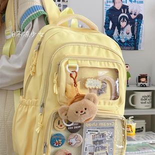 初中女生日系二次元漫展书包大容量双肩包透明吧唧谷子扎板痛包女