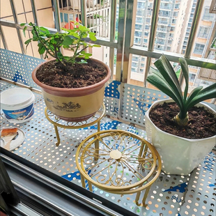 单层花架铁艺花盆架室内外阳台绿萝吊兰盆栽园艺单层小花凳置物架
