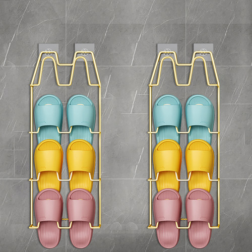 免打孔壁挂式拖鞋架卫生间浴室门后鞋架挂鞋拖鞋收纳架沥水架简易