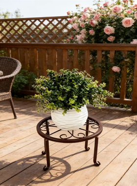 铁艺落地花架简约欧式阳台客厅单层绿萝小花架子室外矮款