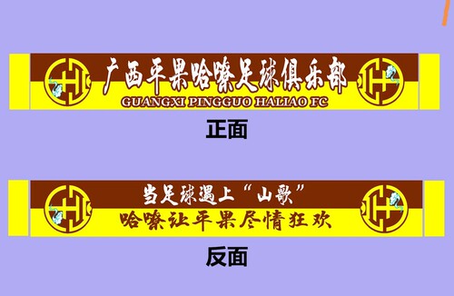 2024中甲广西苹果哈嘹球迷围巾夏季薄款涤纶布印花围巾柔软