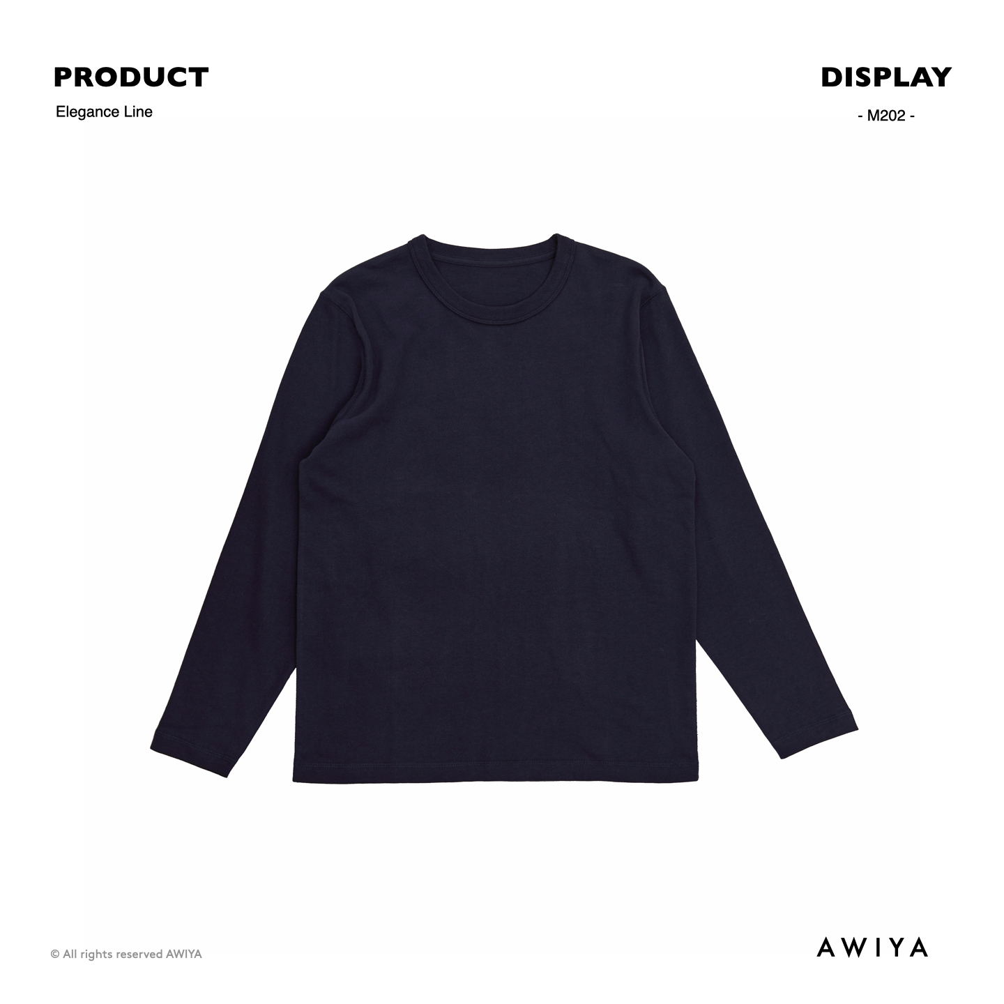 AWIYA璈雅 300g 酵洗碳素磨毛四本针双罗纹口全棉打底长袖t AW202