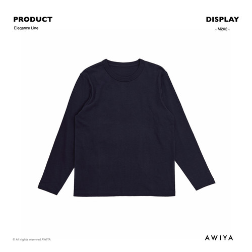 AWIYA璈雅 300g 酵洗碳素磨毛四本针双罗纹口全棉打底长袖t AW202