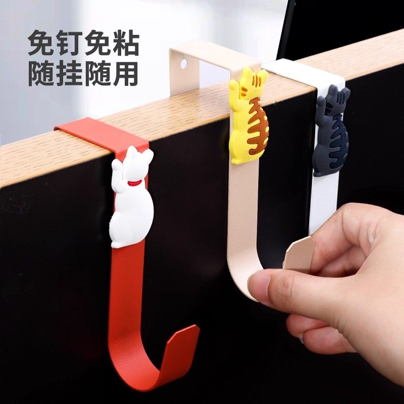 门后挂钩免打孔玄关门背后衣服挂衣架柜门上挂架收纳神器办公室桌,收纳整理,挂钩/粘钩,淘宝优惠券,粉丝福利购,淘宝优惠卷