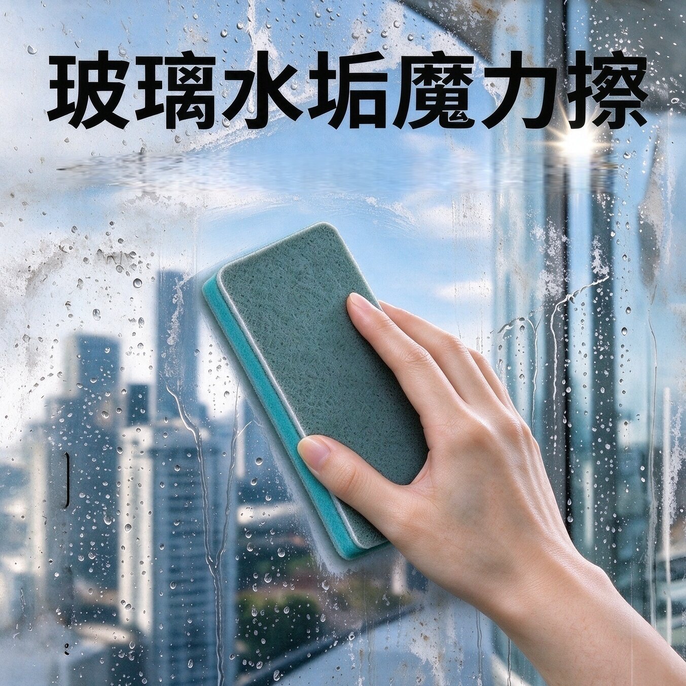 浴室玻璃除水垢擦水痕无死角不伤缸海绵擦清洁内壁玻璃水渍神器