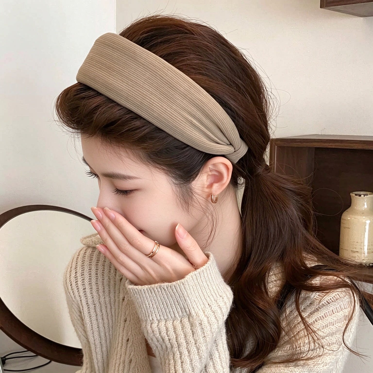 春秋咖色宽边发箍女2026新款高颅顶头箍高级感洋气时尚发卡头饰