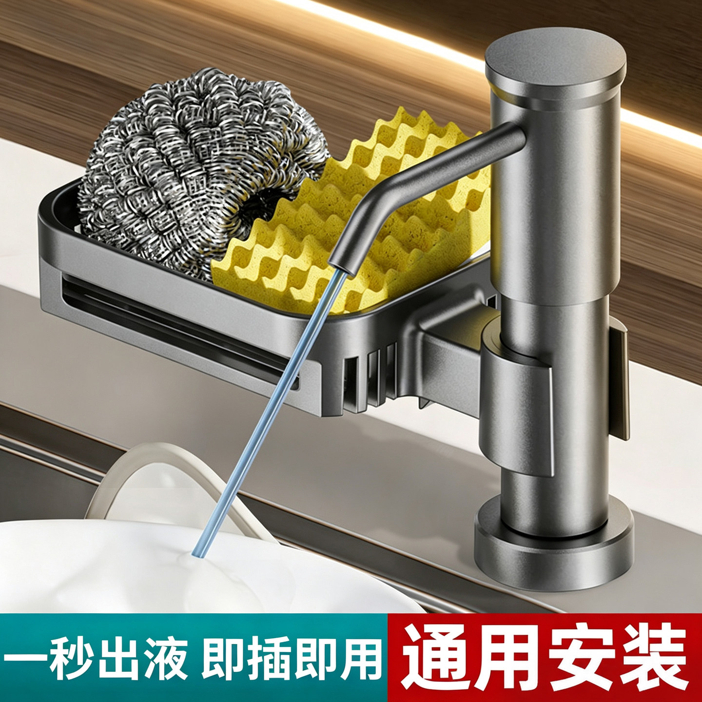 洗洁精压取器厨房水槽皂液器延长器家用洗菜盆洗涤剂按压器加长管
