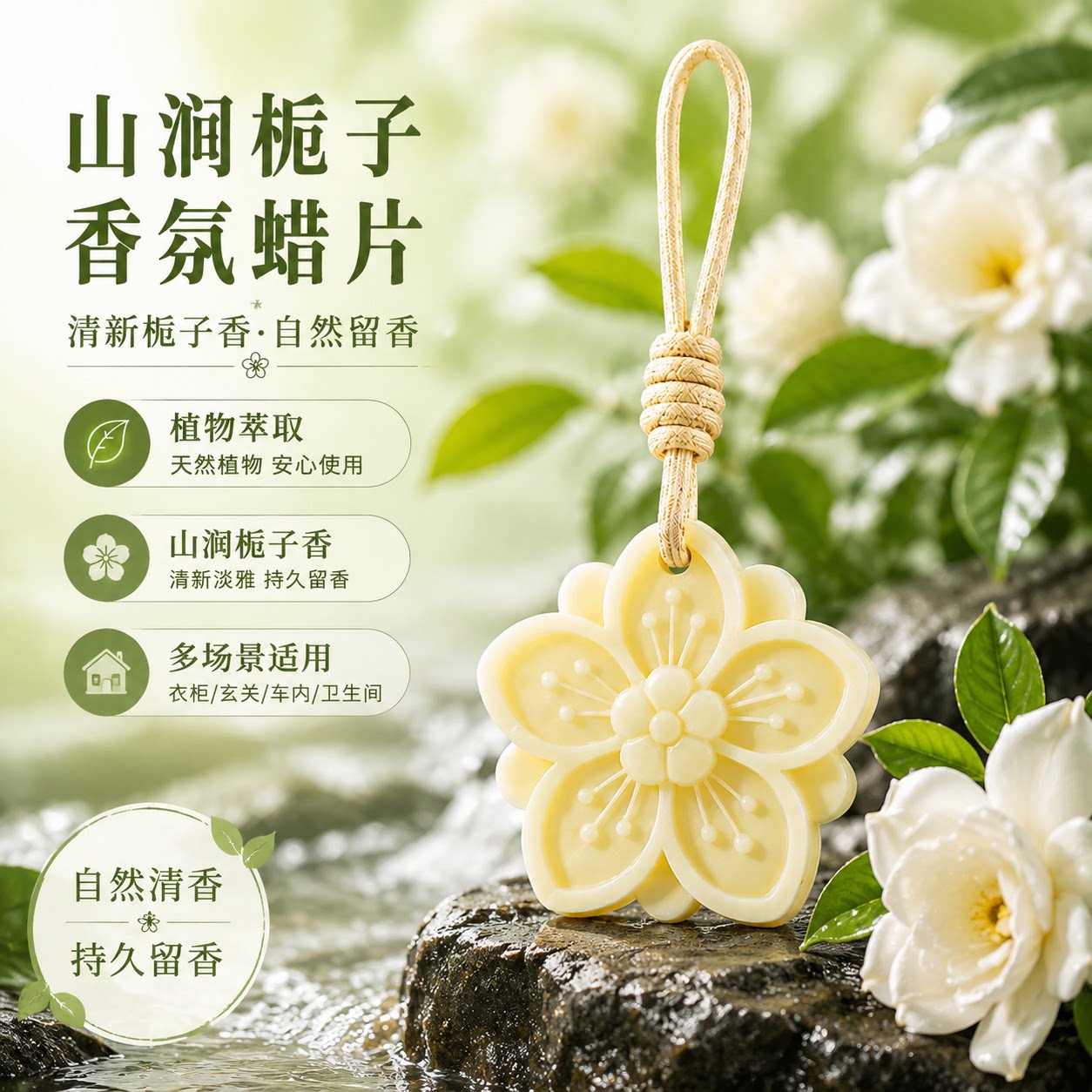栀子花香薰片衣柜卧室持久留香
