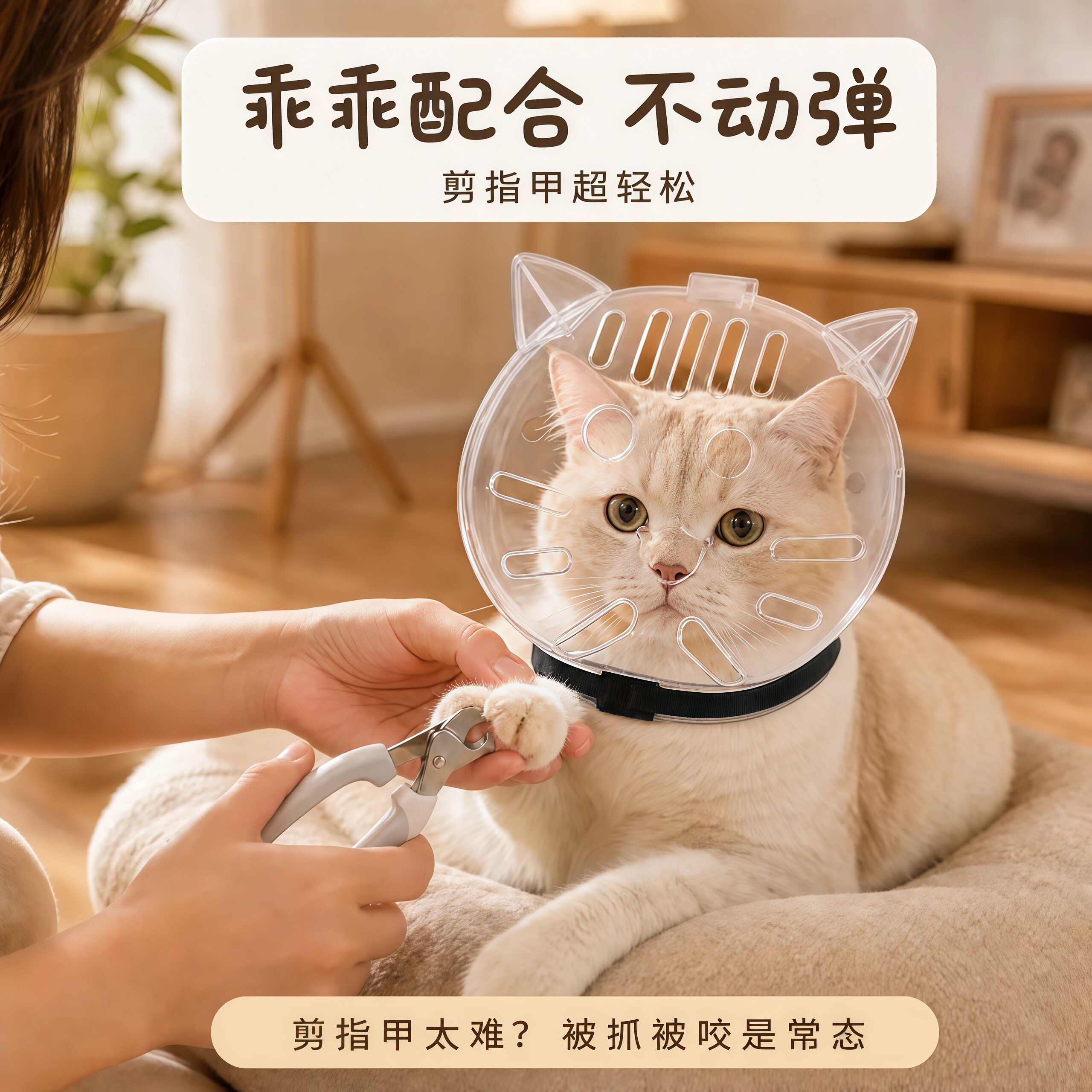 猫咪太空头罩防咬人防舔药洗澡剪指甲防抓人宠物好物伊丽莎白项圈