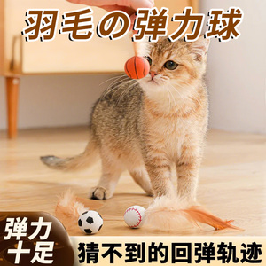 【猫咪逗猫棒磨牙趣味弹力球】