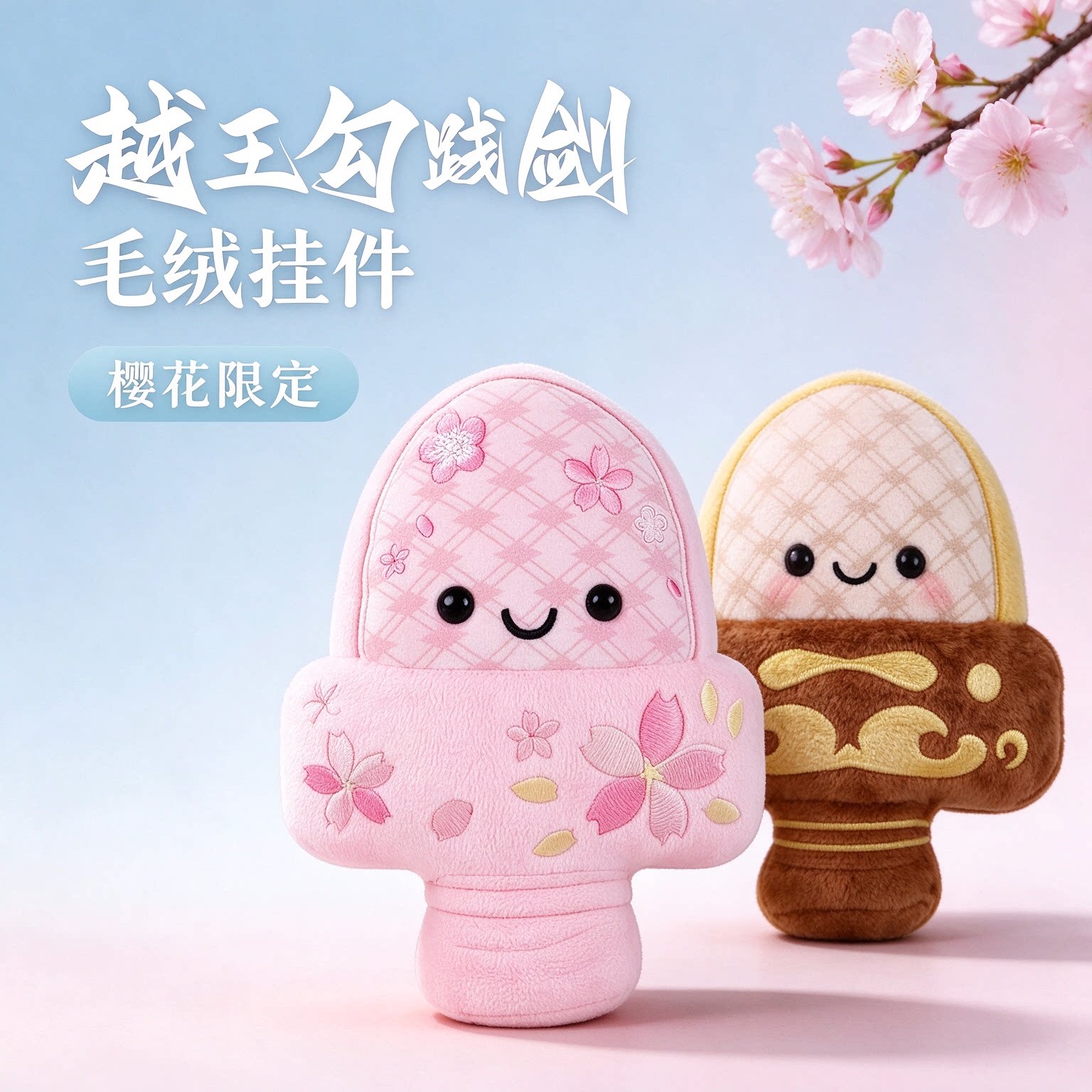 爆款湖北越王勾践剑文创系列Q版可发声毛绒玩偶挂件纪念礼物收藏