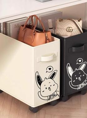 办公室桌下置物架工位改造好物神器桌底面可移动带轮小推车收纳筐