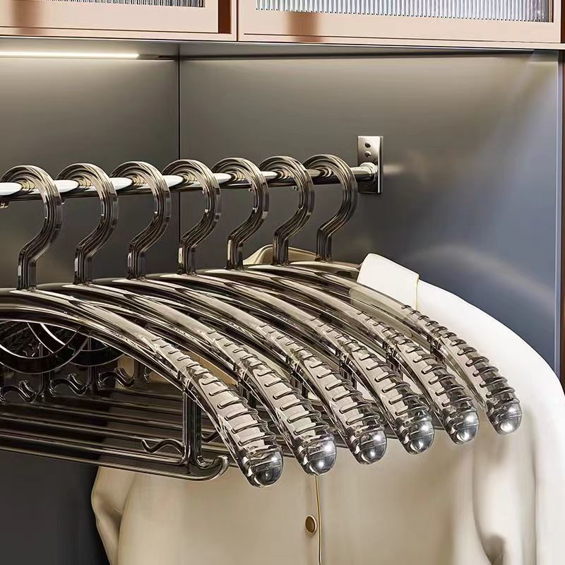 亚克力家用透明挂衣衣架无痕防滑衣服挂架宽肩服装店家用晾衣撑子