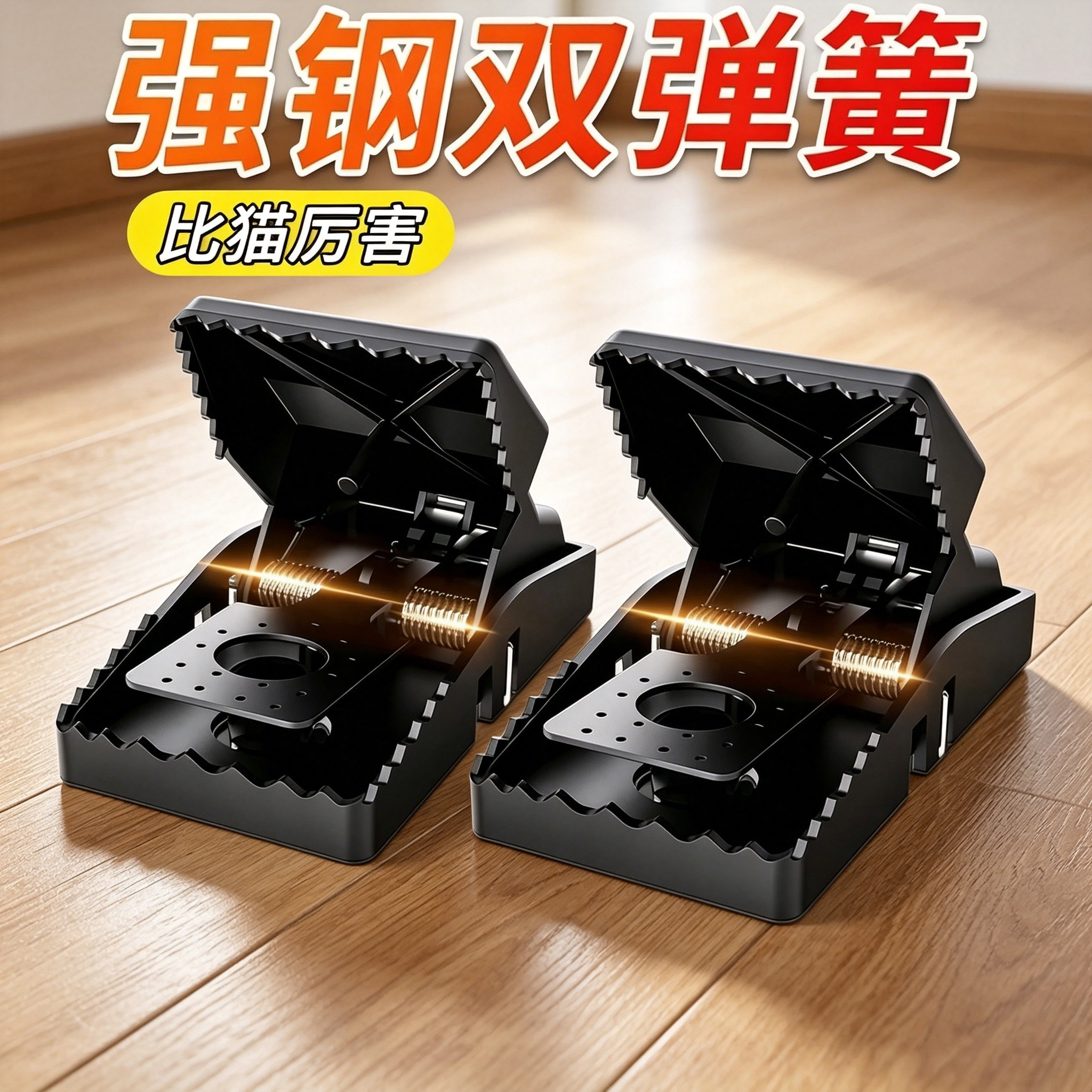 老鼠夹子捕鼠神器家用全自动超强逮耗子笼大号灭鼠器抓老鼠扑捉器