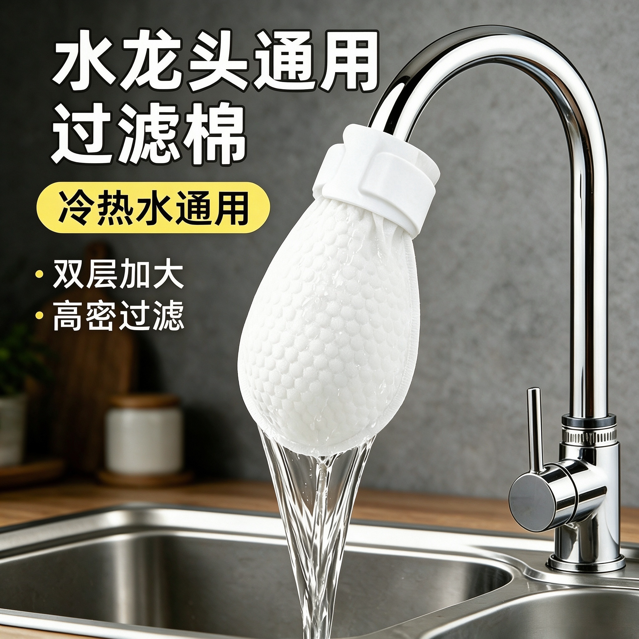 水龙头过滤棉防溅家用过滤自来水防泥沙铁锈水垢杂质加厚通用滤网