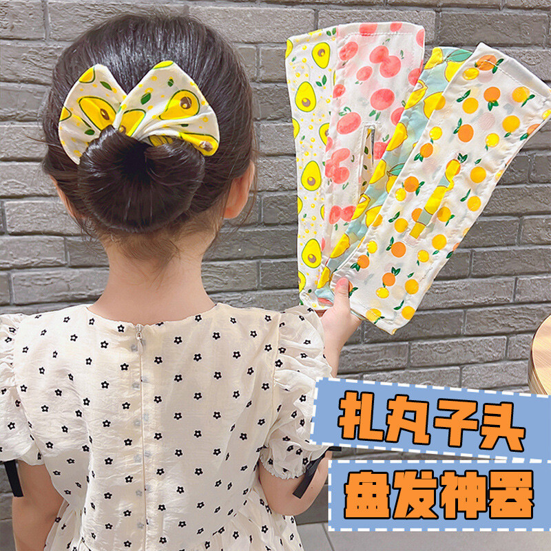 儿童魔术扭扭夹盘发神器新款可爱蝴蝶结丸子头发带小女孩发卡发箍