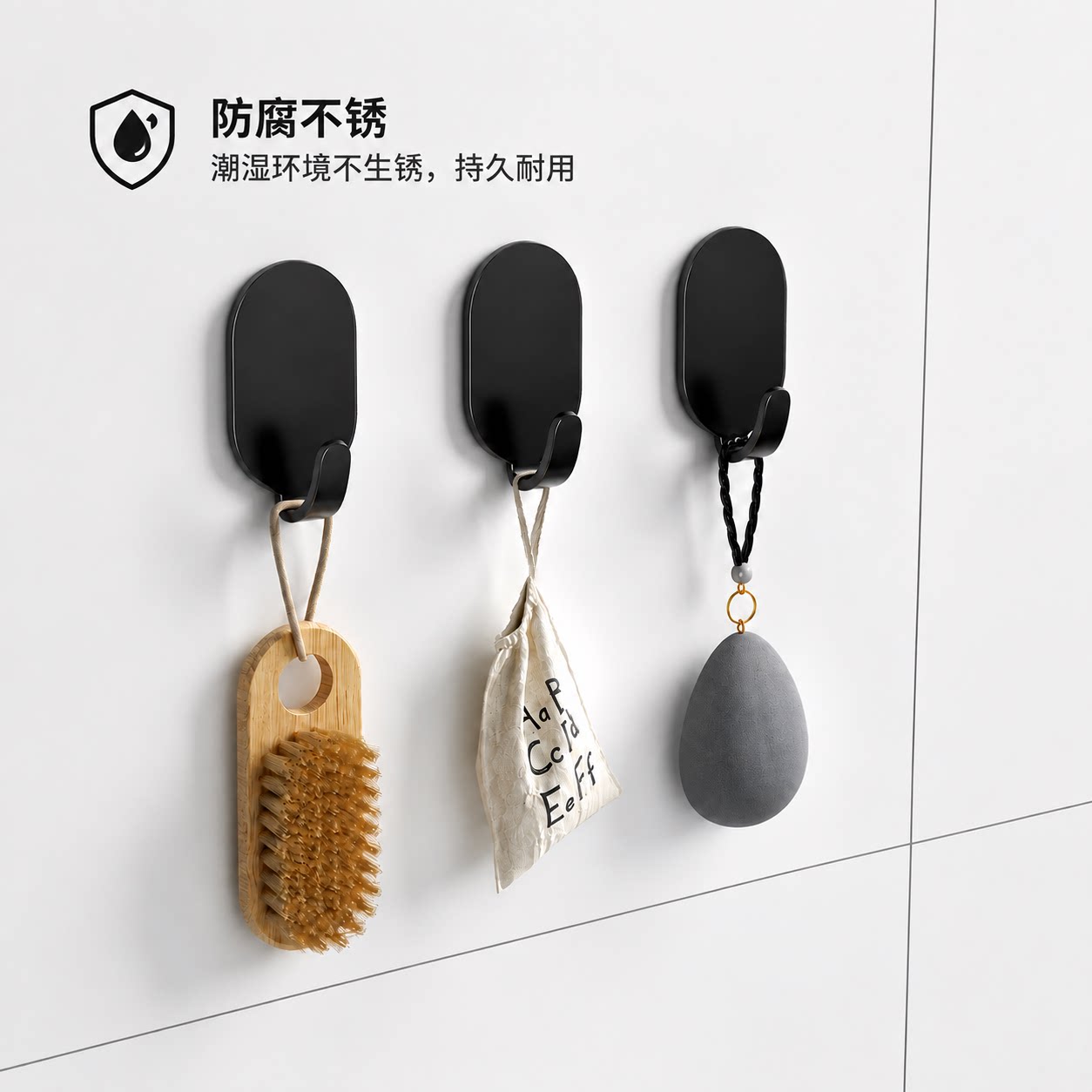 碳钢挂钩粘胶免打孔厨房浴室门后贴墙壁上无痕粘钩承重碳钢钩子