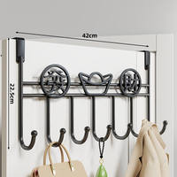 Behind the door hook, no need for drilling, hanging clothes rack on the door, storage rack, coat hook, bedroom, kitchen, wall storage, hanging rack, coat hook thumbnail 2