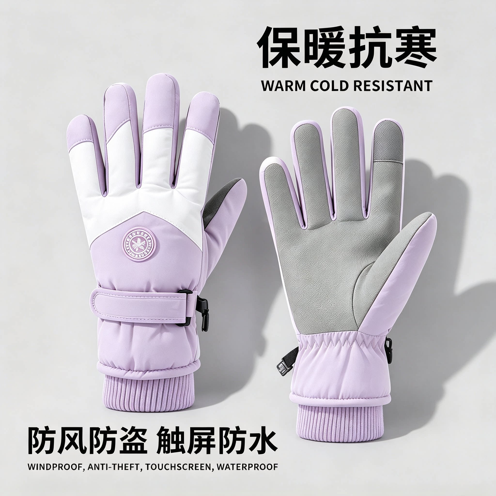 冬季滑雪手套加厚加绒保暖防水