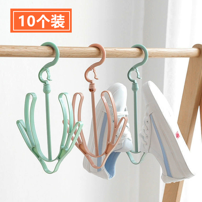 创意防风晒鞋架宿舍阳台挂鞋子神器可旋转双挂钩小型晾晒衣架鞋挂